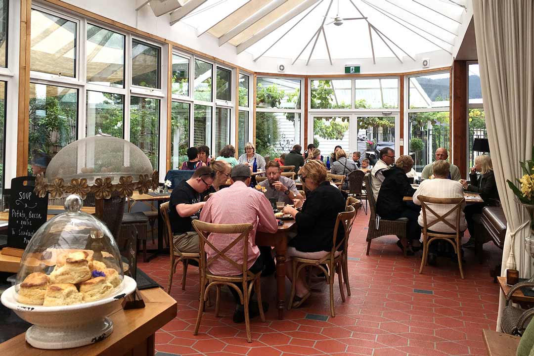 Conservatory cafe in Cygnet, Tasmania