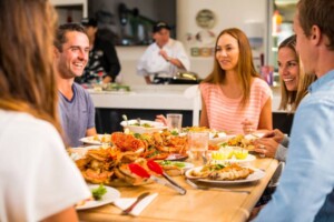 Diners around a table in the Eyre Peninsula