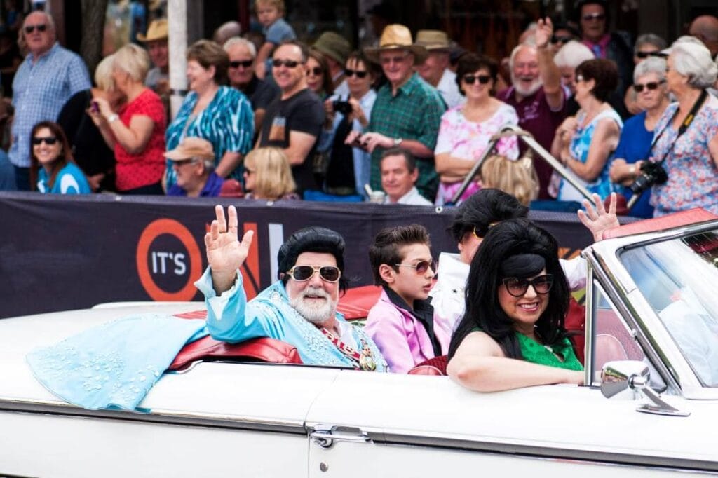 Mayor street parade at the Parkes Elvis Festival