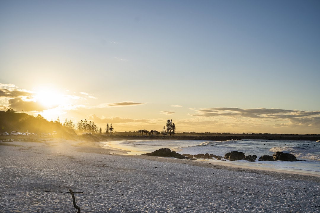 Sun setting over Town Beach, Port Macquarie.