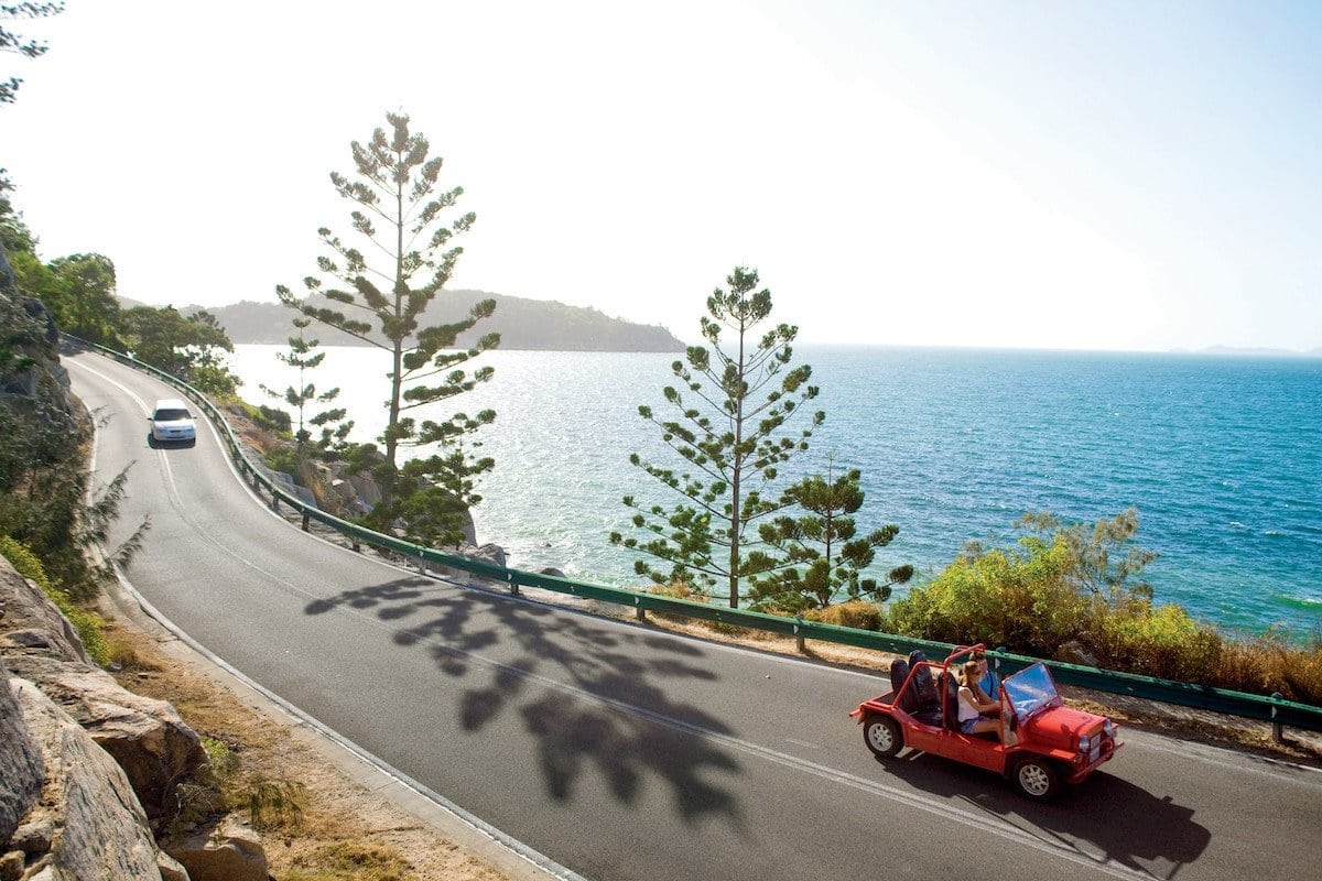 Bright Point, topless car on Magnetic Island