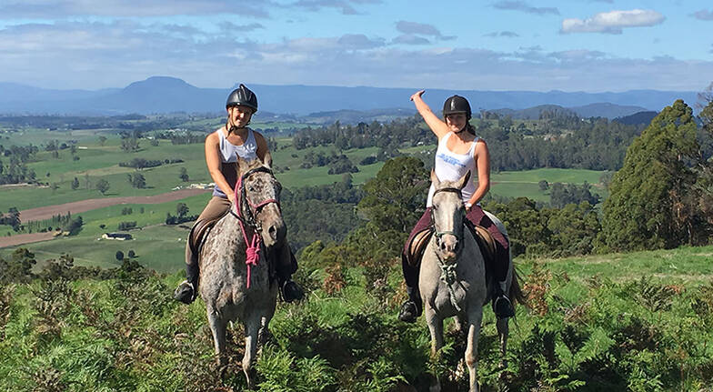 Horse riding in Mersey Valley, Tasmania 