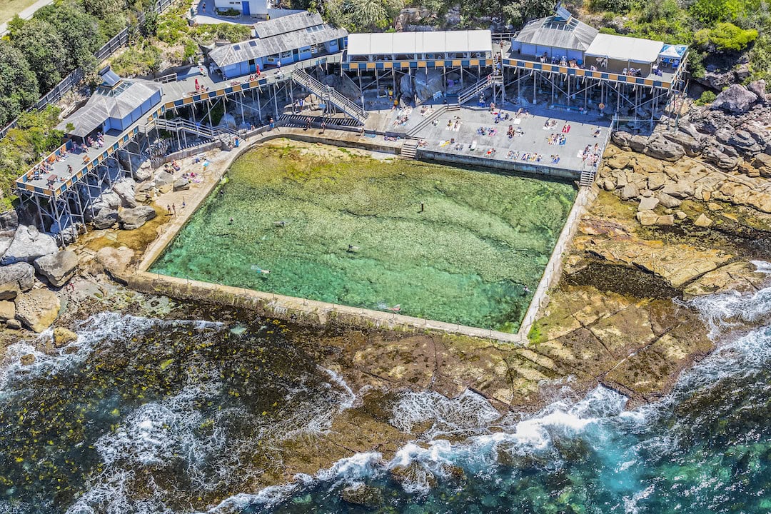 Aerial view of Wylie's Baths, Coogee.