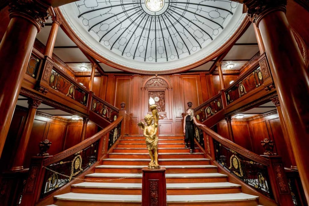 The Grand Staircase in Titanic The Artefact Exhibition at Melbourne Museum. Photo by Tim Carrafa. Source - Museums Victor (8)
