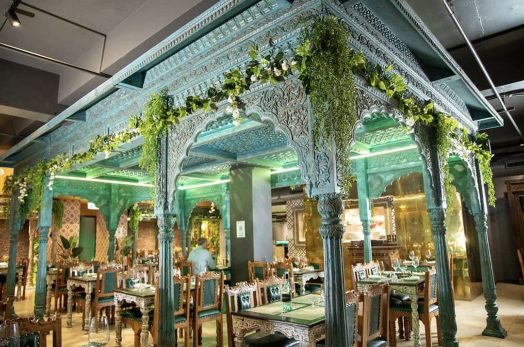 A stunning restaurant interior. Image: The Grand Palace Indian Restaurant.