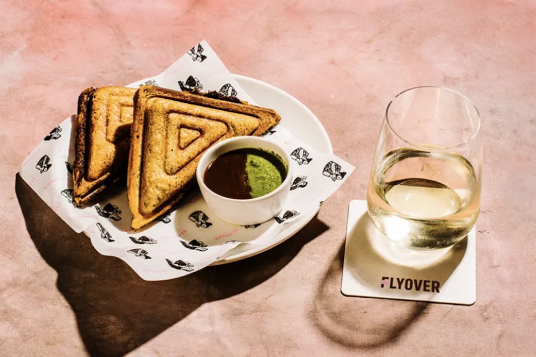 A toastie from Flyover Fritterie. Image: Flyover Fritterie.