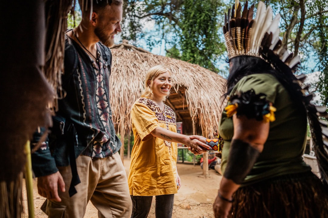 Indigenous woman from the Wass√∫ tribe welcoming tourists in the village Indigenous woman from the Wassú tribe welcoming tourists in the village