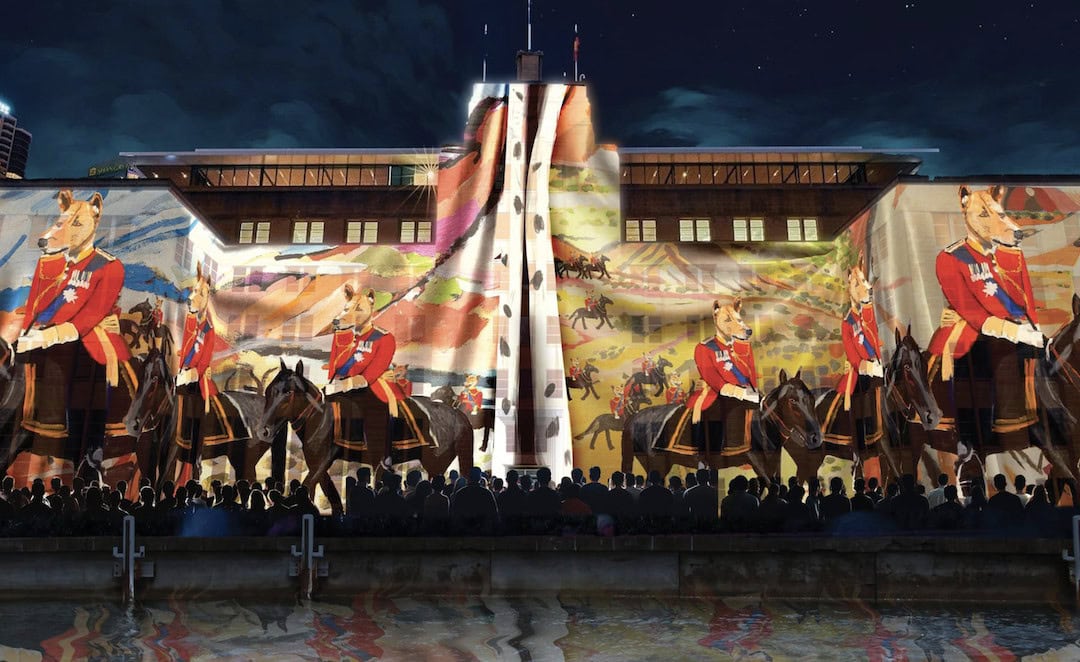 King Dingo by Vincent Namatjira will be projected on to the MCA.
