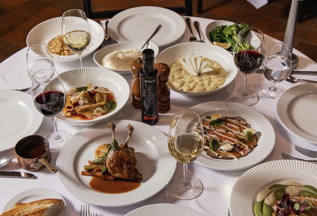 There's plenty of food to go around at Machiavelli Ristorante — dig in!