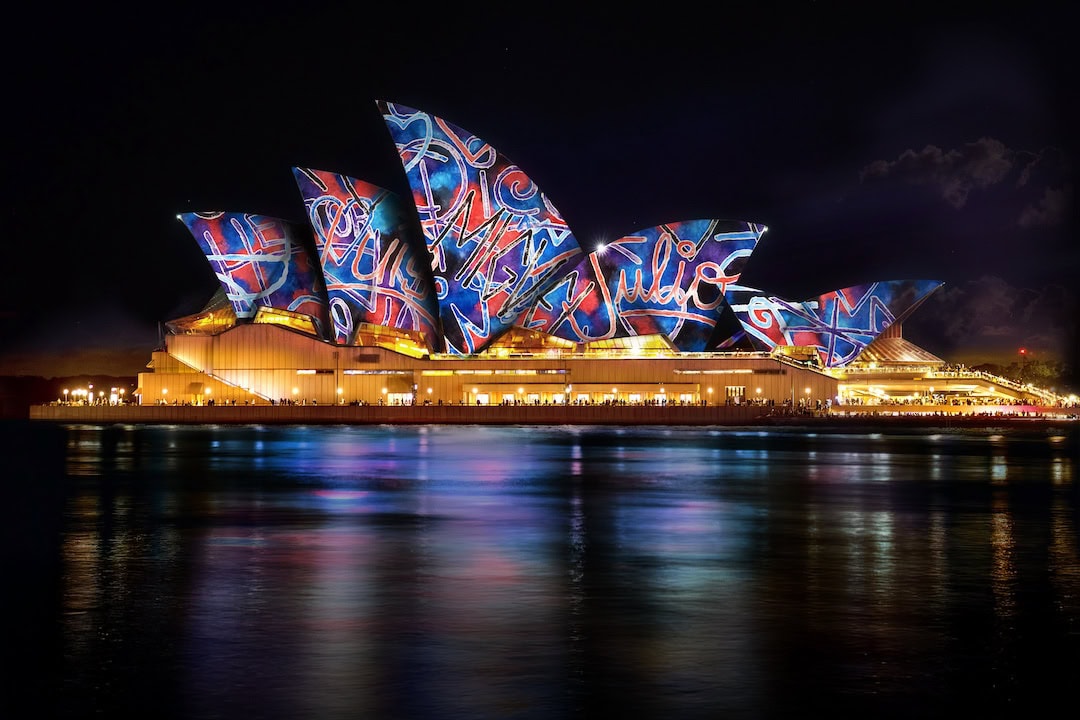Sydney Opera House lit up during Vivid