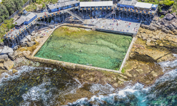 Aerial view of Wylie's Baths, Coogee.